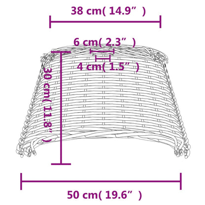 Lampenkap Ø50X30 Cm Wicker Wit