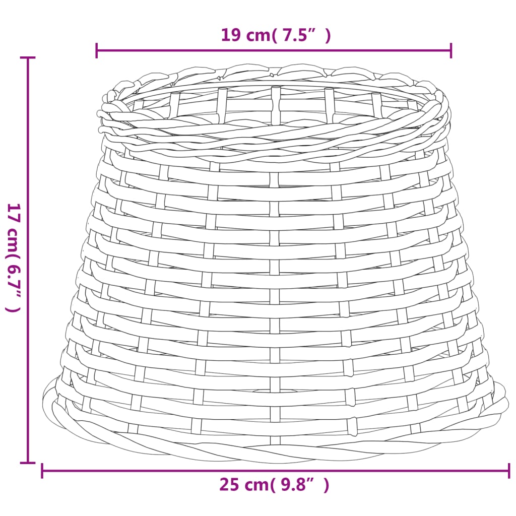 Lampenkap Ø25X17 Cm Wicker Ø 25 x 17 cm Bruin