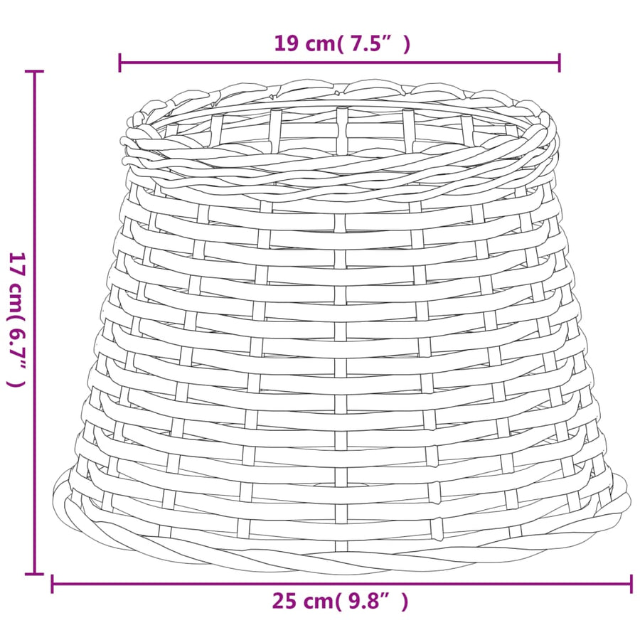 Lampenkap Ø25X17 Cm Wicker Ø 25 x 17 cm Bruin