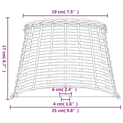 Lampenkap Ø25X17 Cm Wicker Ø 25 x 17 cm Bruin