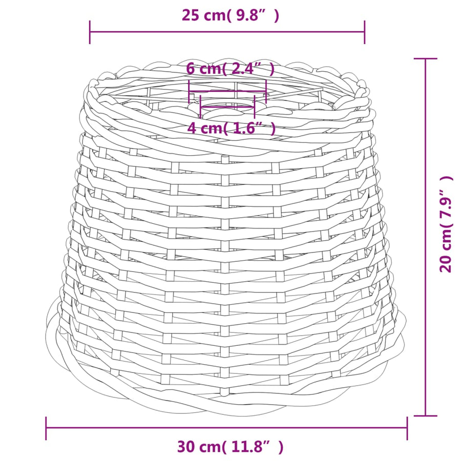 Lampenkap Ø30X20 Cm Wicker Bruin