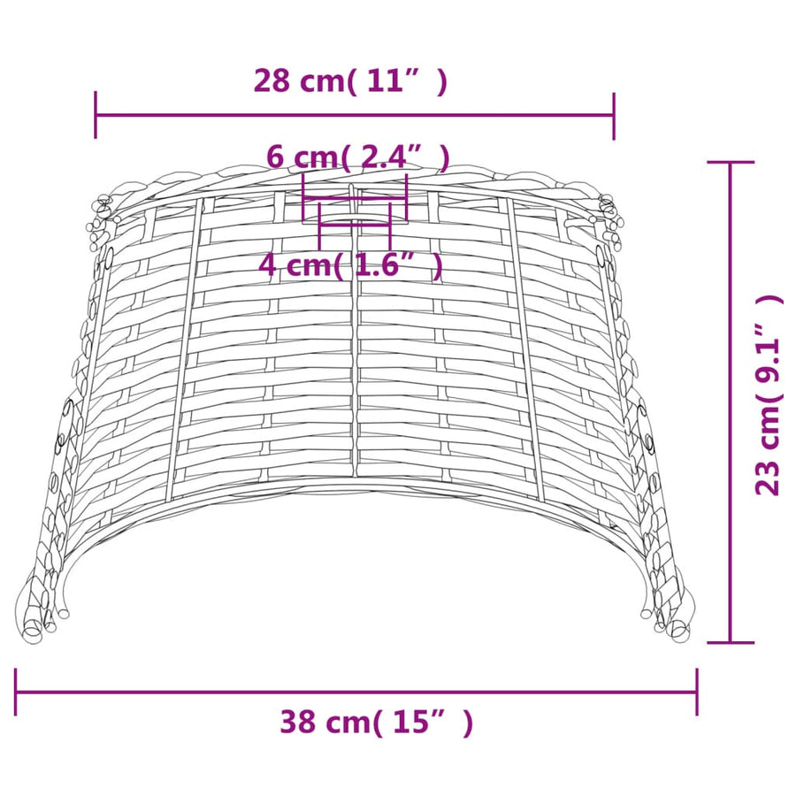 Lampenkap Ø38X23 Cm Wicker Bruin