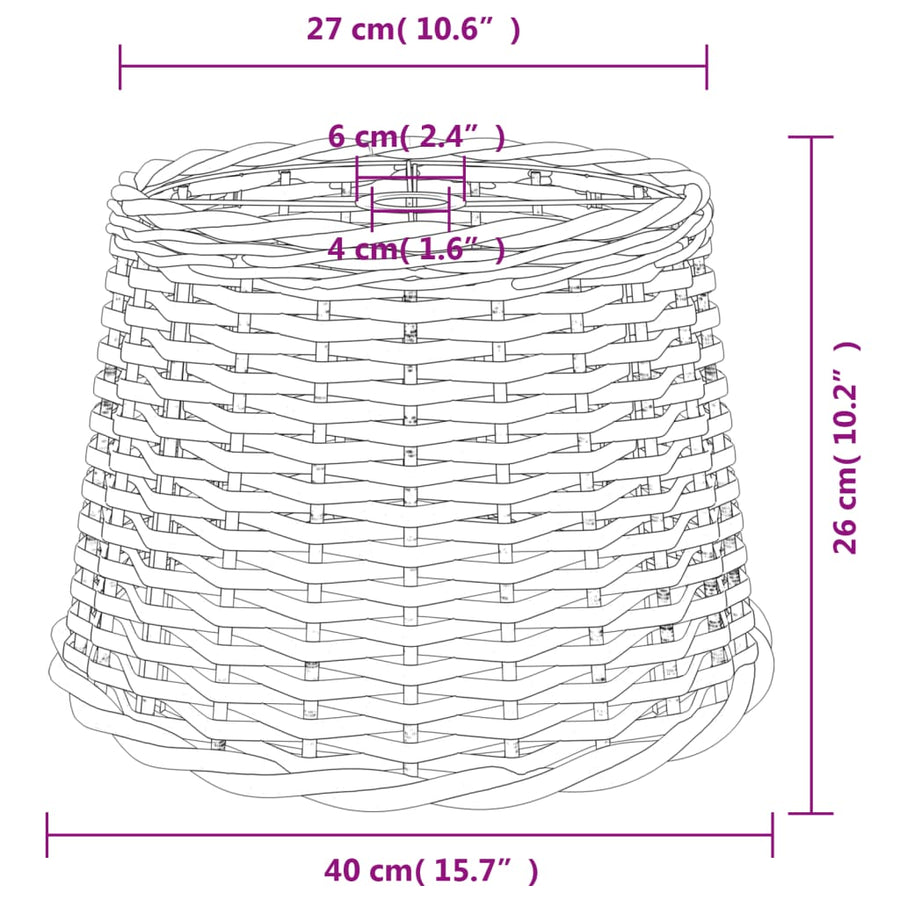 Lampenkap Ø40X26 Cm Wicker Bruin