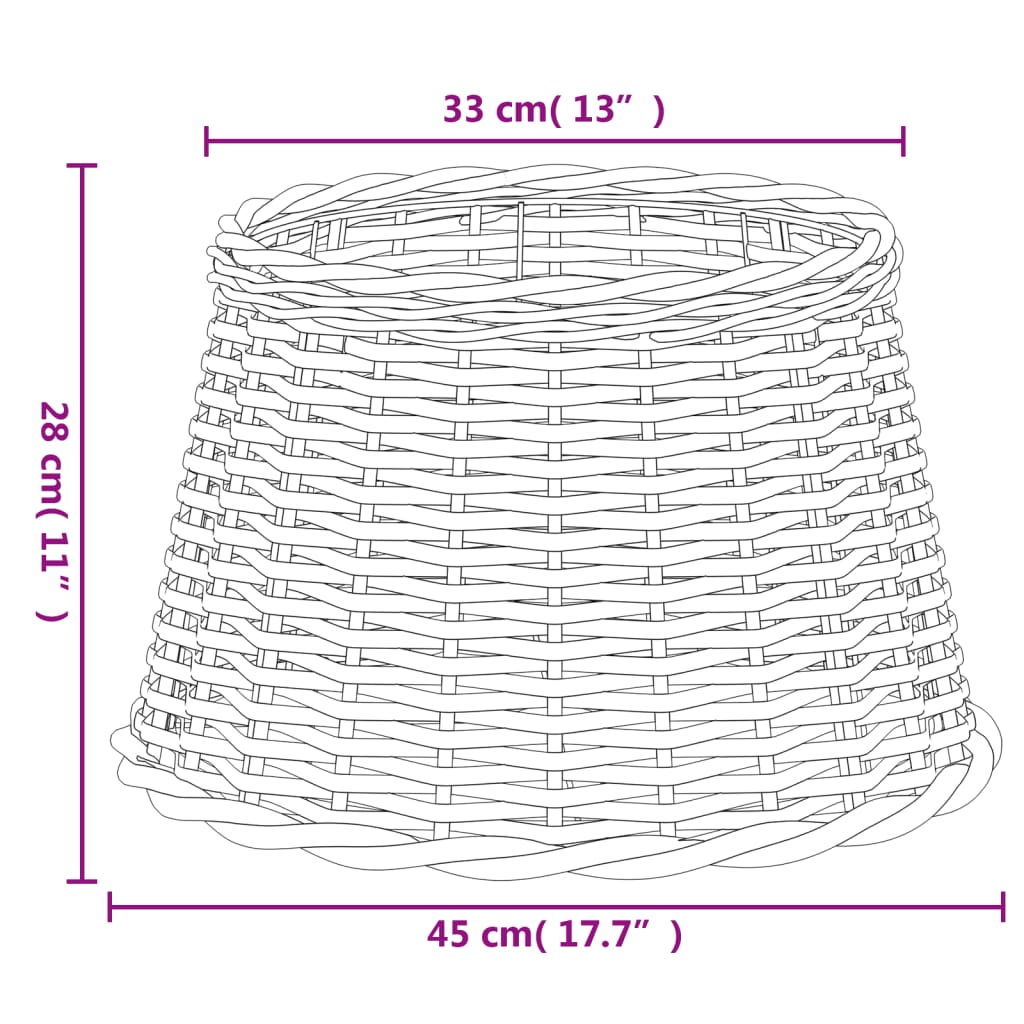 Lampenkap Ø45X28 Cm Wicker Ø 45 x 28 cm Bruin