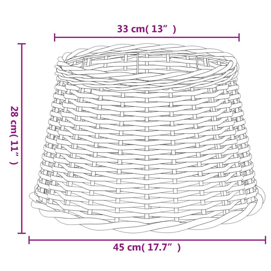 Lampenkap Ø45X28 Cm Wicker Ø 45 x 28 cm Bruin