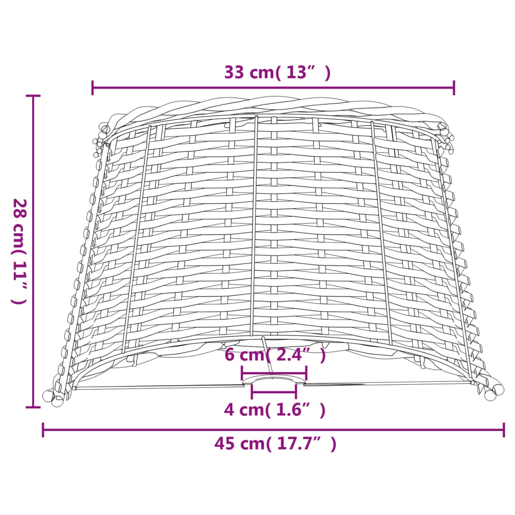 Lampenkap Ø45X28 Cm Wicker Ø 45 x 28 cm Bruin