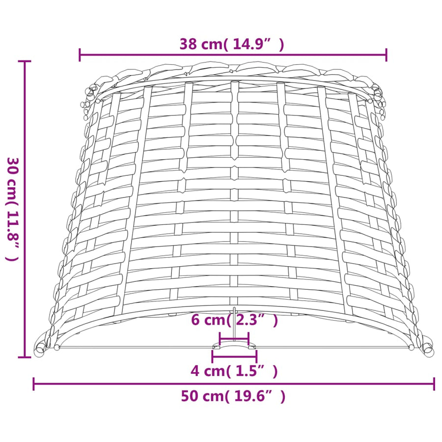 Lampenkap Ø50X30 Cm Wicker Bruin Ø 50 x 30 cm