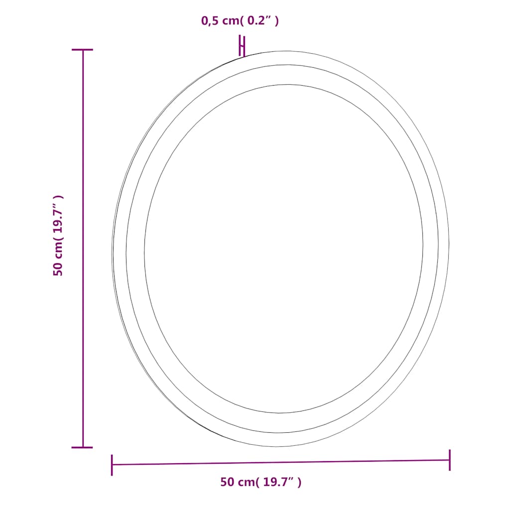 Badkamerspiegel LED rond 50 cm