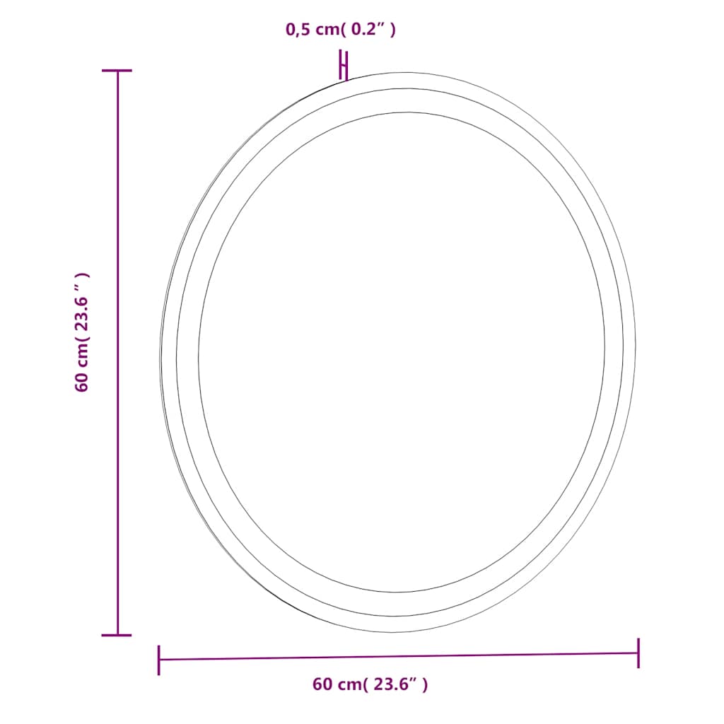 Badkamerspiegel Led Rond 60 cm