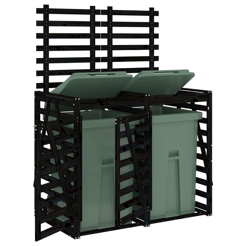 Containerberging Dubbel Massief Grenenhout Zwart Zwart grenenhout