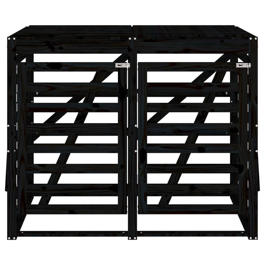 Containerberging Dubbel Massief Grenenhout Zwart Zwart grenenhout