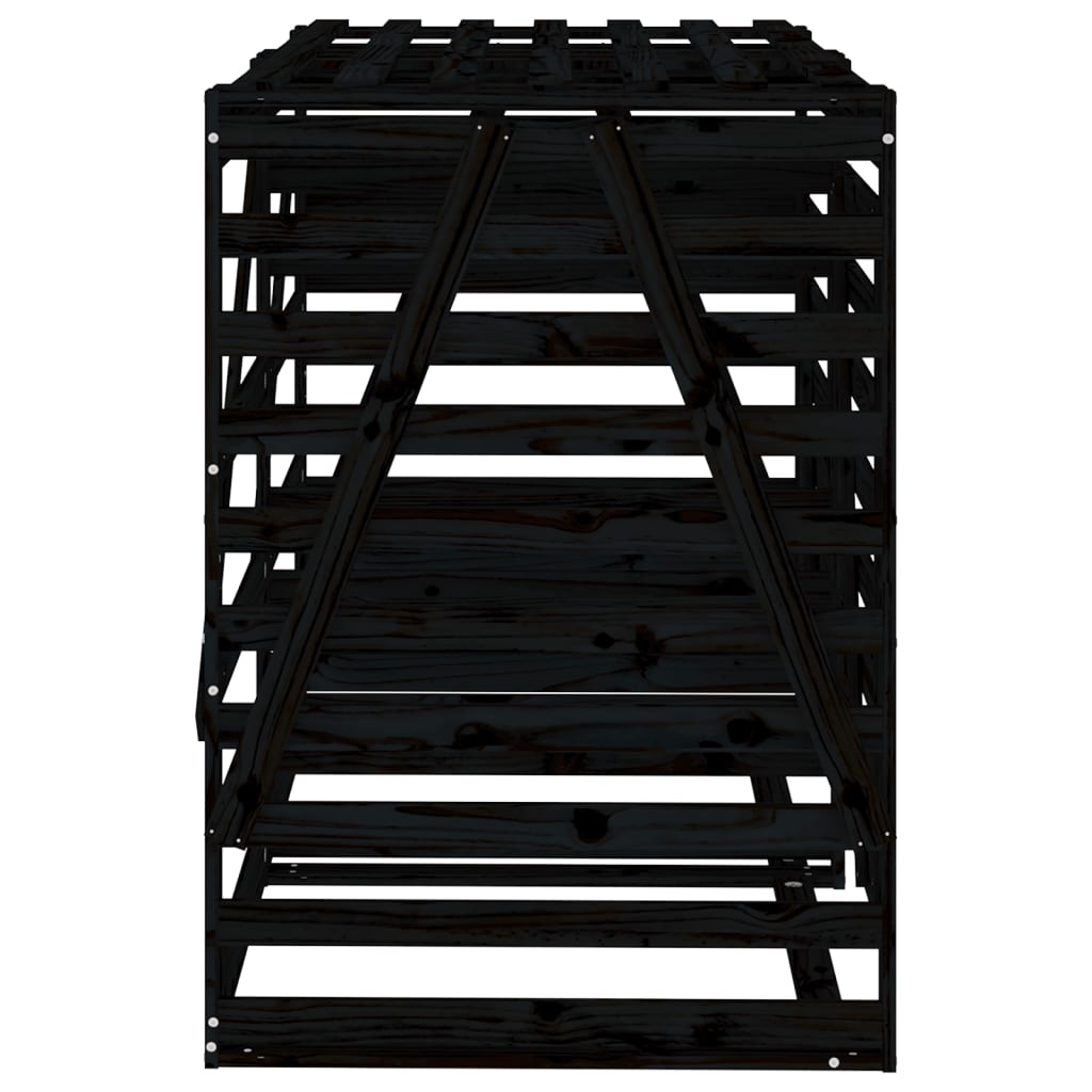 Containerberging Dubbel Massief Grenenhout Zwart Zwart grenenhout