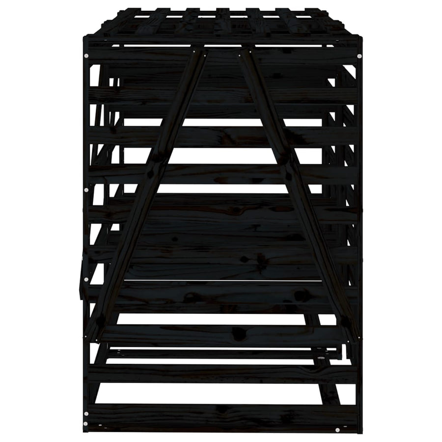 Containerberging Dubbel Massief Grenenhout Zwart Zwart grenenhout