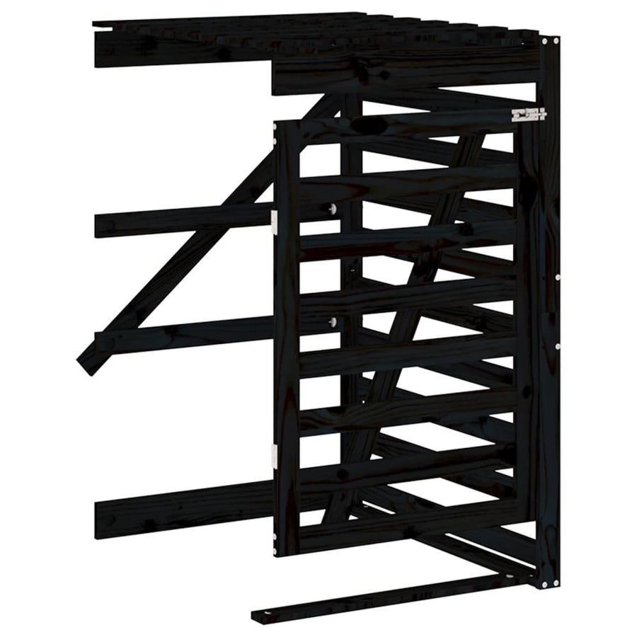Containerberging Dubbel Massief Grenenhout Zwart Zwart grenenhout