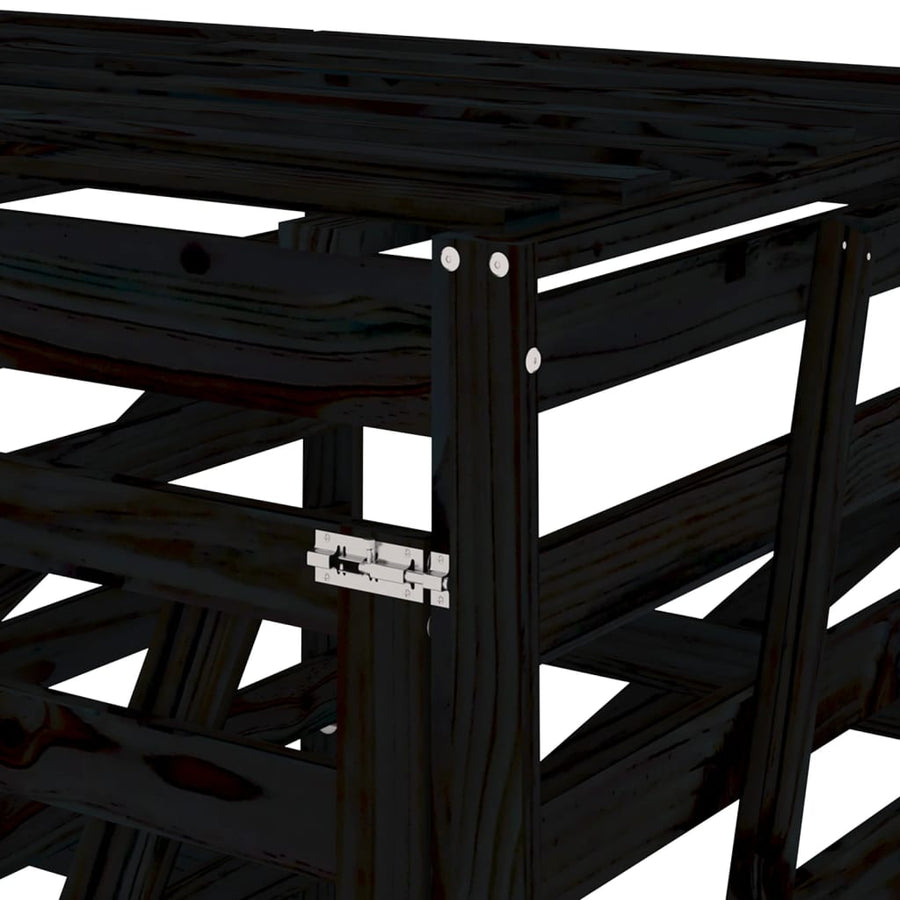 Containerberging Dubbel Massief Grenenhout Zwart Zwart grenenhout
