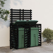 Containerberging dubbel massief grenenhout 162x91,5x128,5 cm zwart