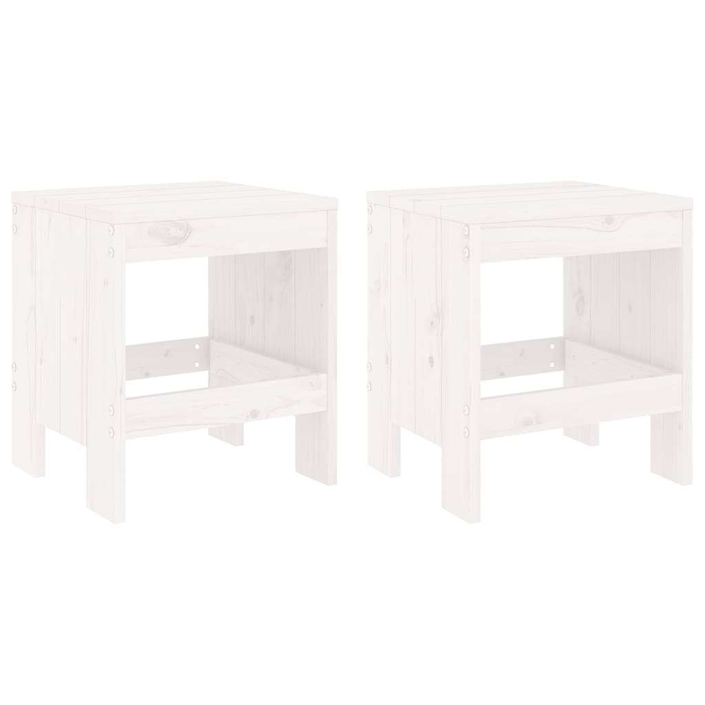 -Delige Bistroset Massief Grenenhout Wit Wit grenenhout