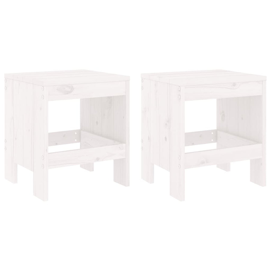 -Delige Bistroset Massief Grenenhout Wit Wit grenenhout