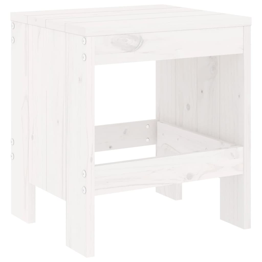 -Delige Bistroset Massief Grenenhout Wit Wit grenenhout