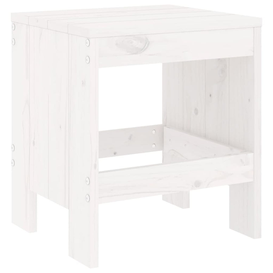 -Delige Bistroset Massief Grenenhout Wit Wit grenenhout