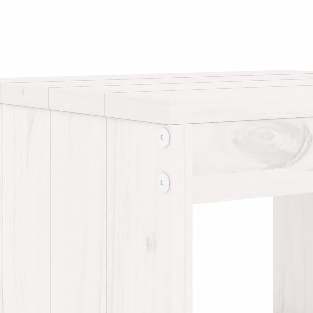 -Delige Bistroset Massief Grenenhout Wit Wit grenenhout