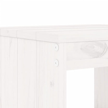 -Delige Bistroset Massief Grenenhout Wit Wit grenenhout