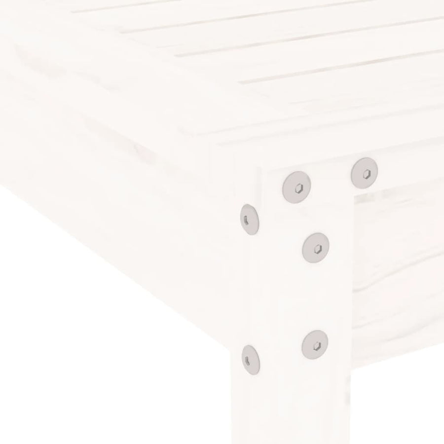 -Delige Bistroset Massief Grenenhout Wit Wit grenenhout