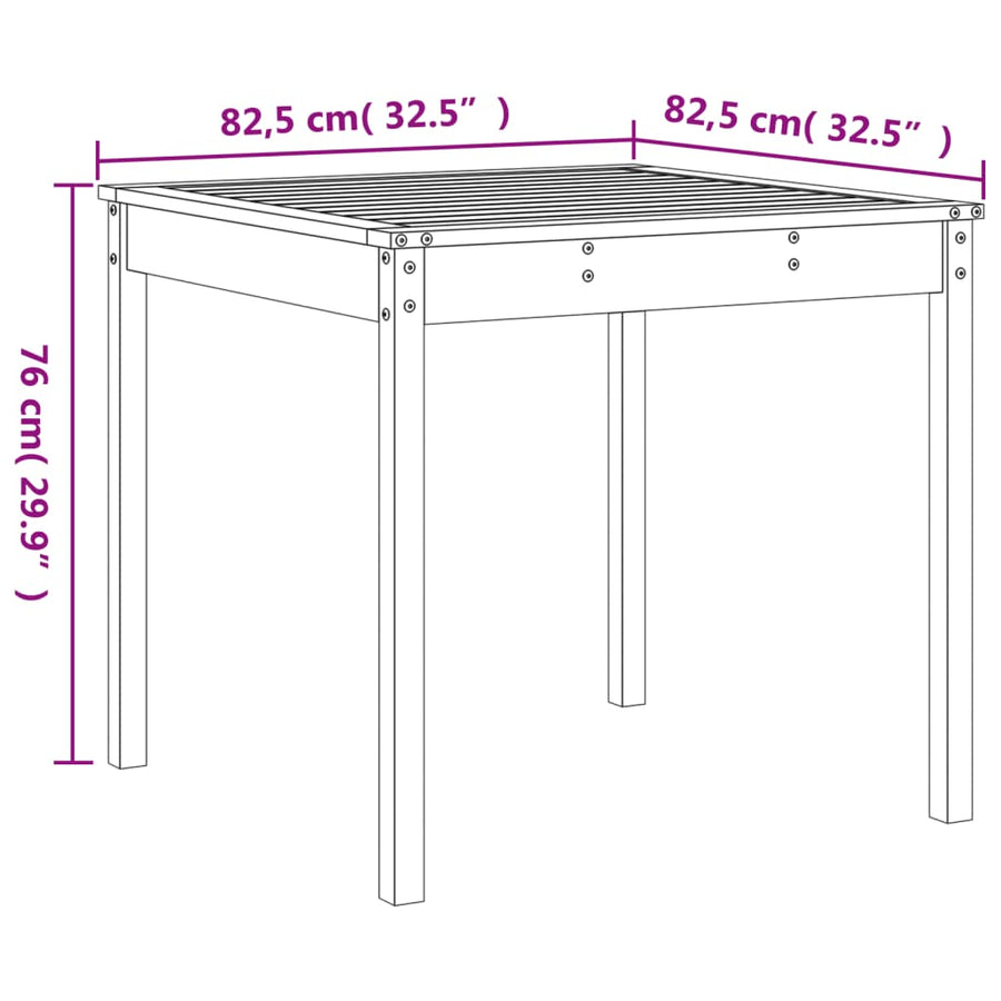 -Delige Bistroset Massief Grenenhout Wit Wit grenenhout