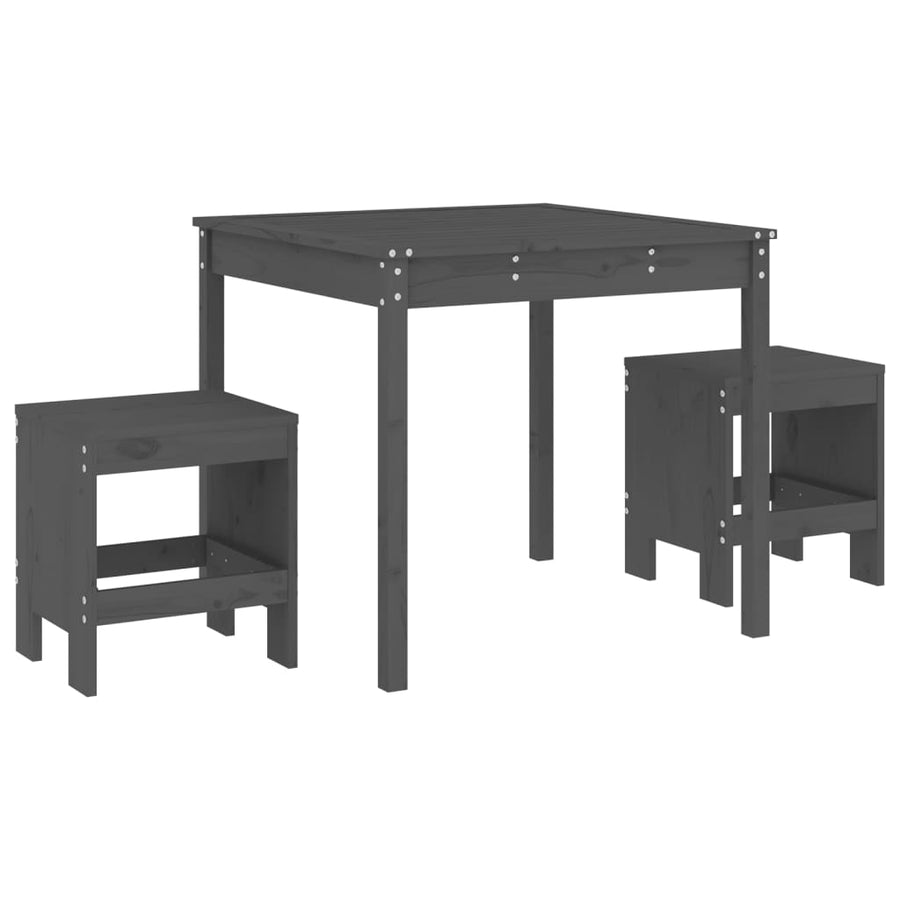 -Delige Bistroset Massief Grenenhout Grijs Grijs grenenhout