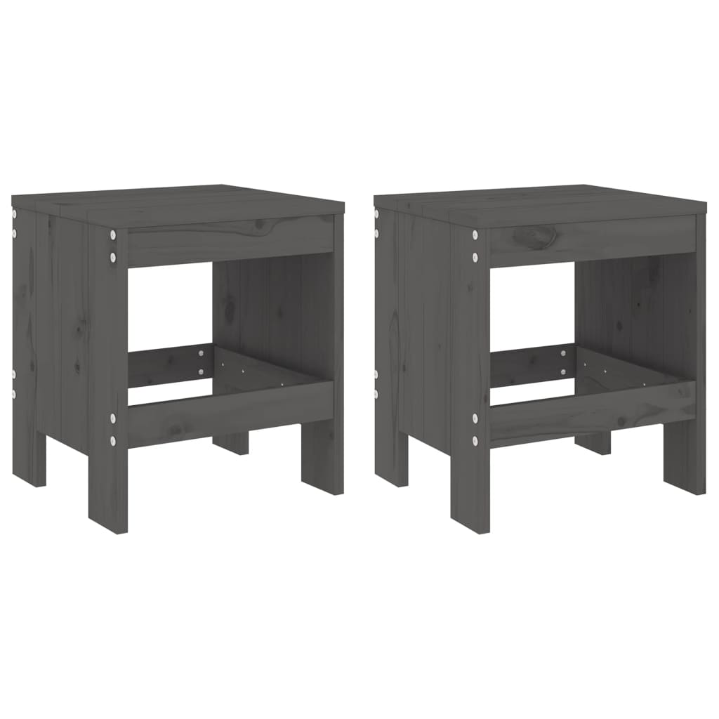 -Delige Bistroset Massief Grenenhout Grijs Grijs grenenhout