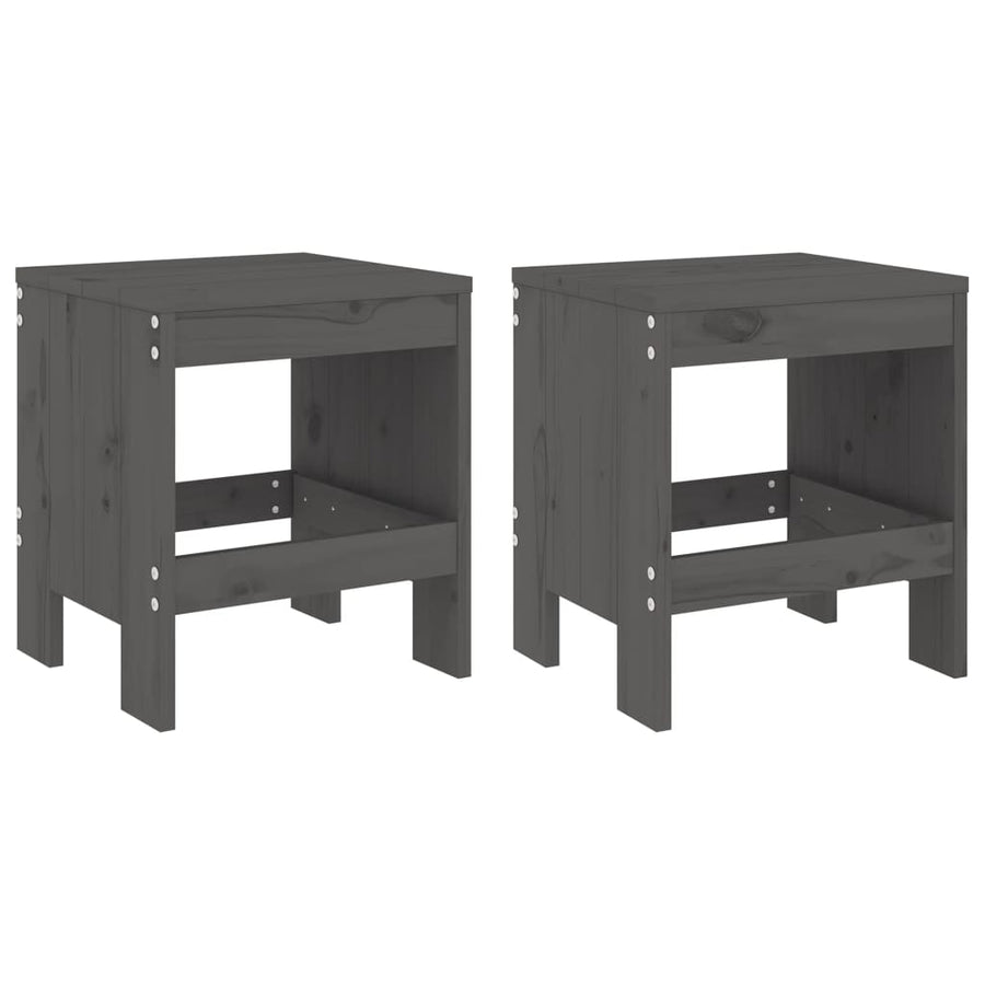 -Delige Bistroset Massief Grenenhout Grijs Grijs grenenhout