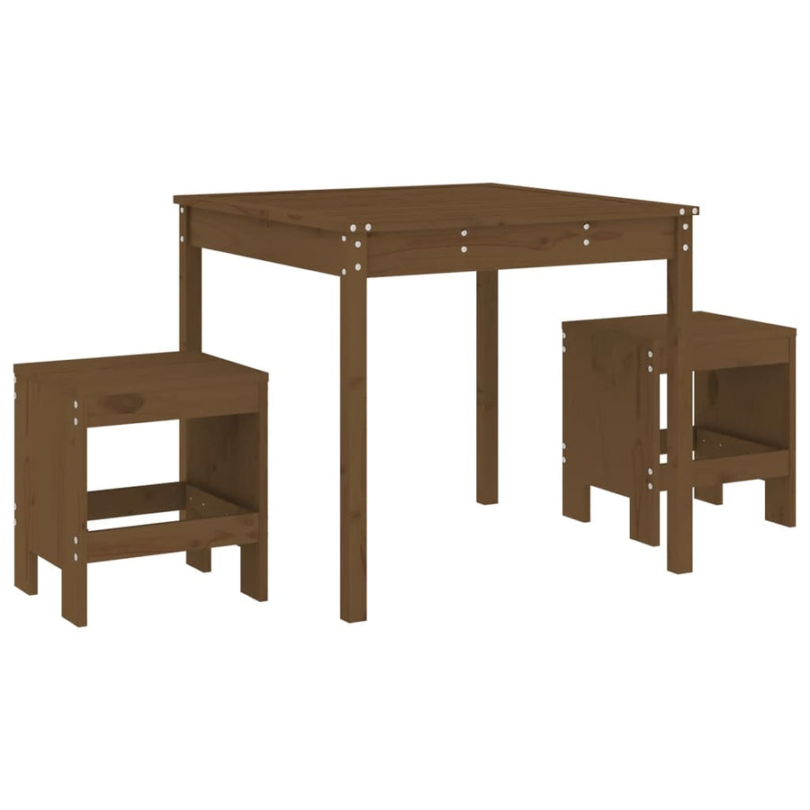 -Delige Bistroset Massief Grenenhout Honingbruin Honingbruin grenenhout
