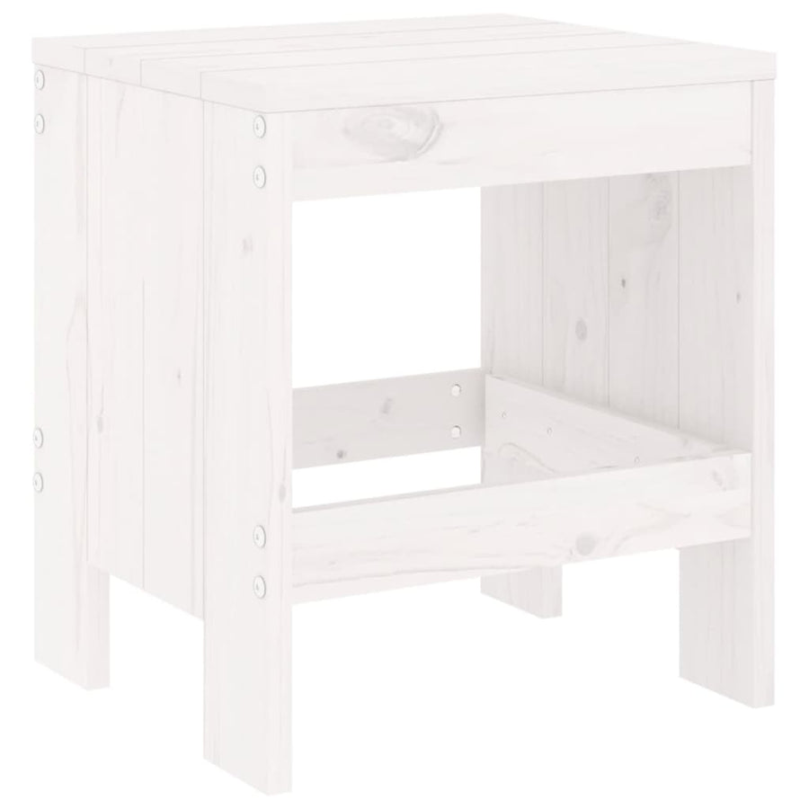 -Delige Tuinset Massief Grenenhout Wit Wit grenenhout