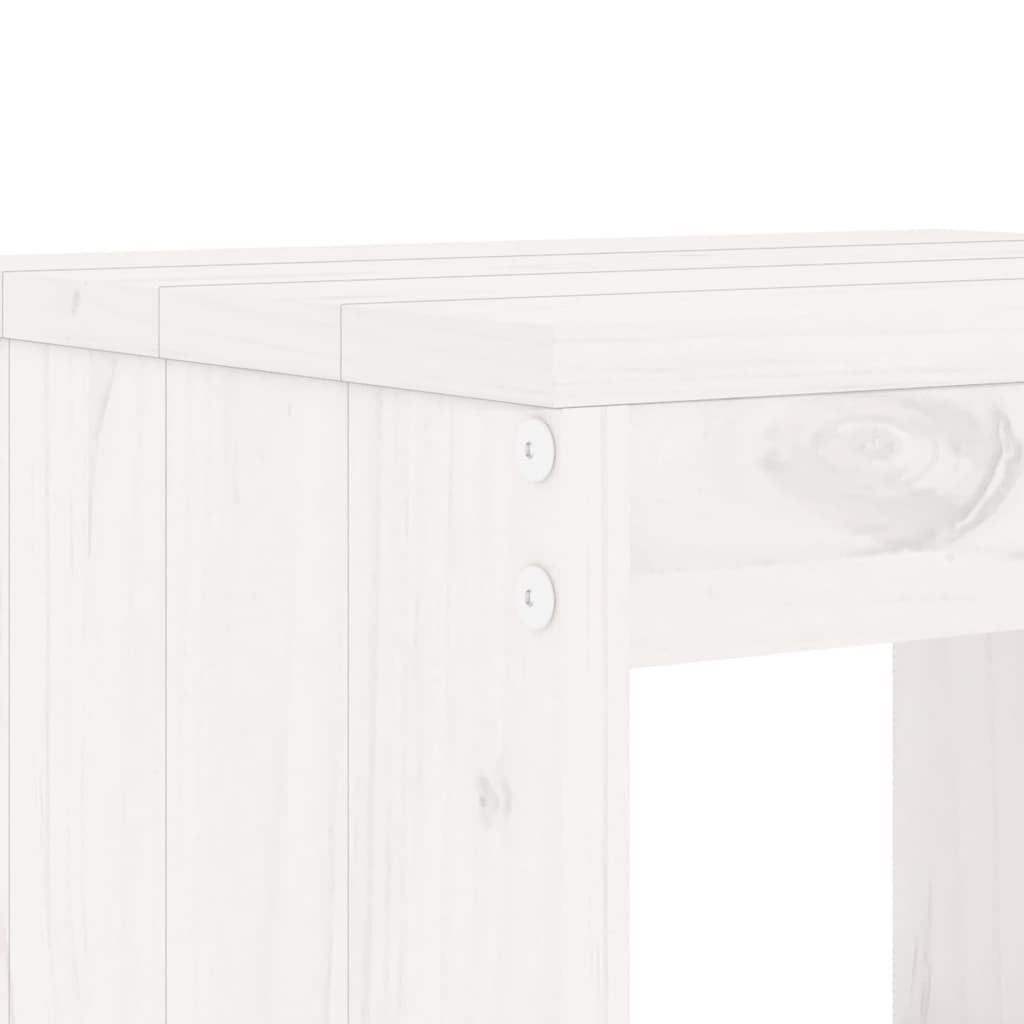 -Delige Tuinset Massief Grenenhout Wit Wit grenenhout
