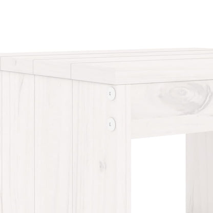 -Delige Tuinset Massief Grenenhout Wit Wit grenenhout