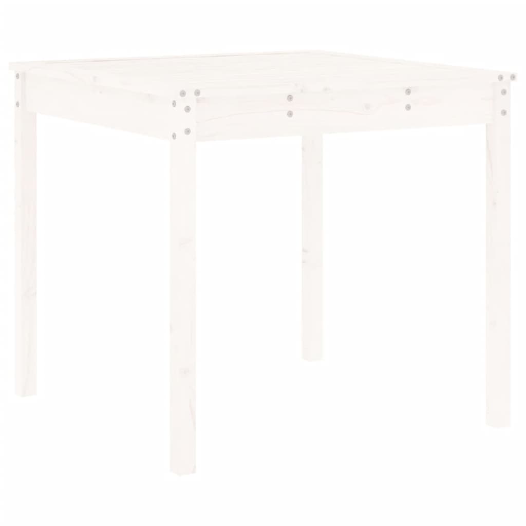 -Delige Tuinset Massief Grenenhout Wit Wit grenenhout