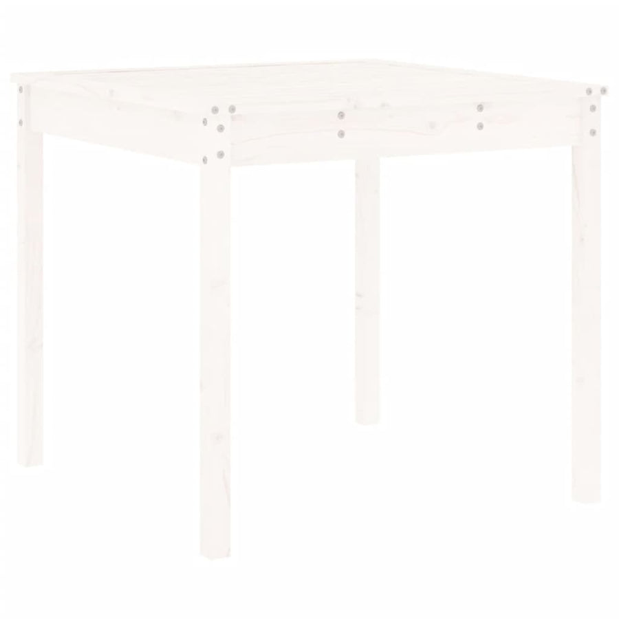 -Delige Tuinset Massief Grenenhout Wit Wit grenenhout