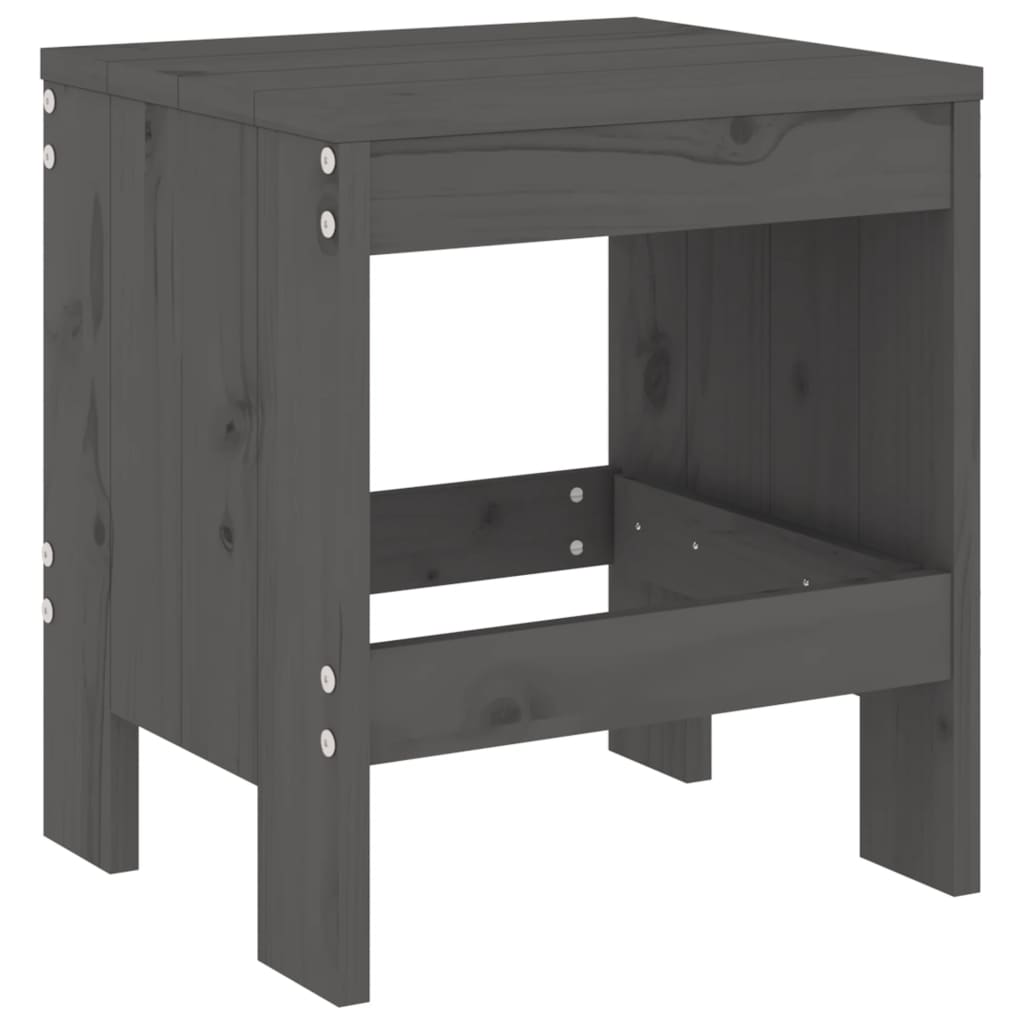 -Delige Tuinset Massief Grenenhout Grijs Grijs grenenhout
