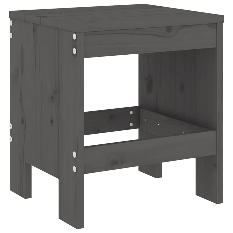-Delige Tuinset Massief Grenenhout Grijs Grijs grenenhout