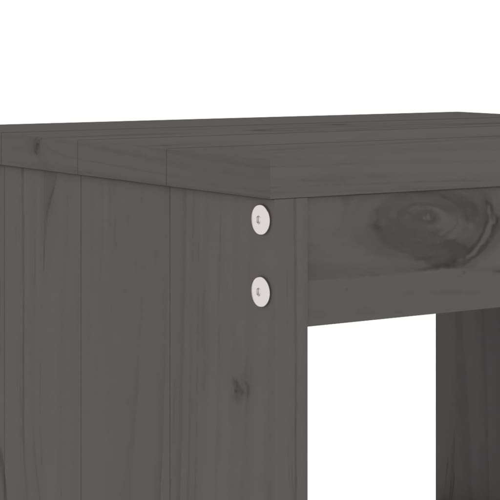 -Delige Tuinset Massief Grenenhout Grijs Grijs grenenhout