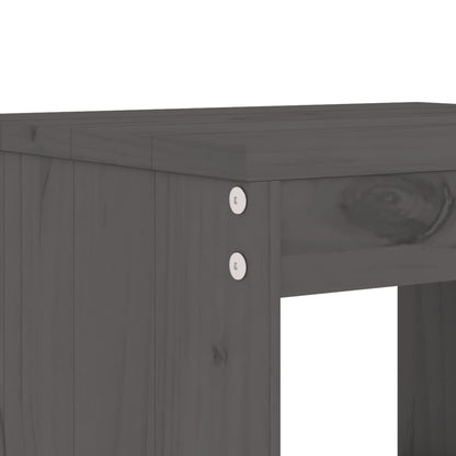 -Delige Tuinset Massief Grenenhout Grijs Grijs grenenhout