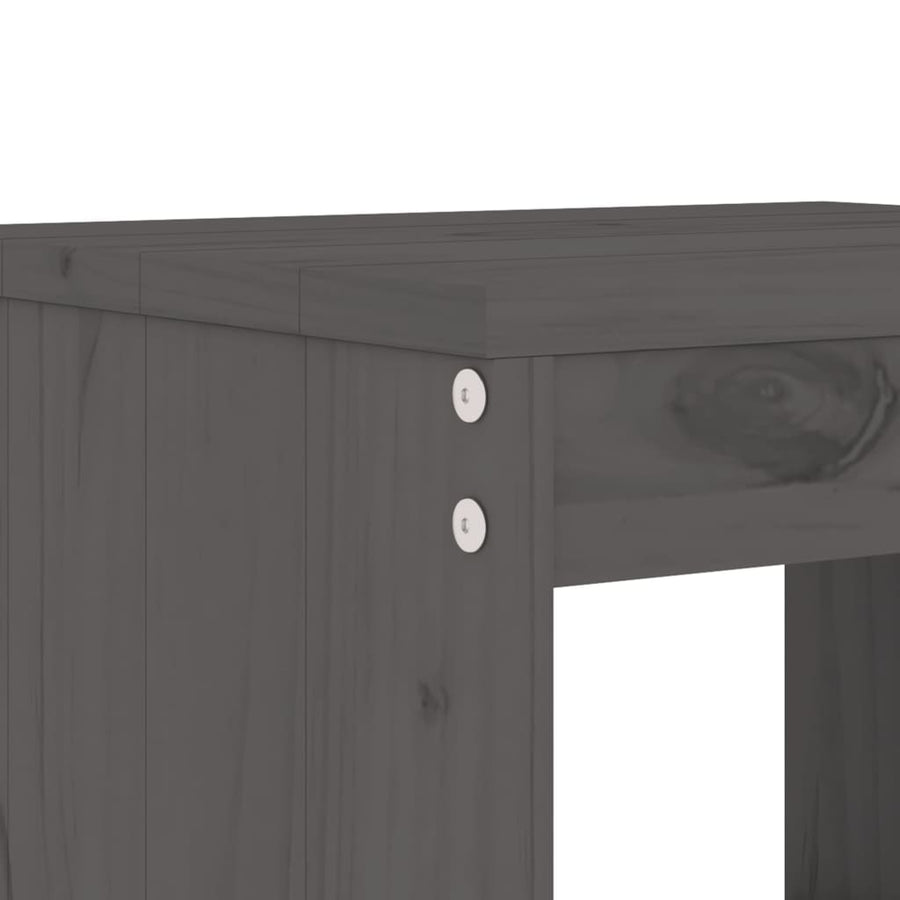 -Delige Tuinset Massief Grenenhout Grijs Grijs grenenhout