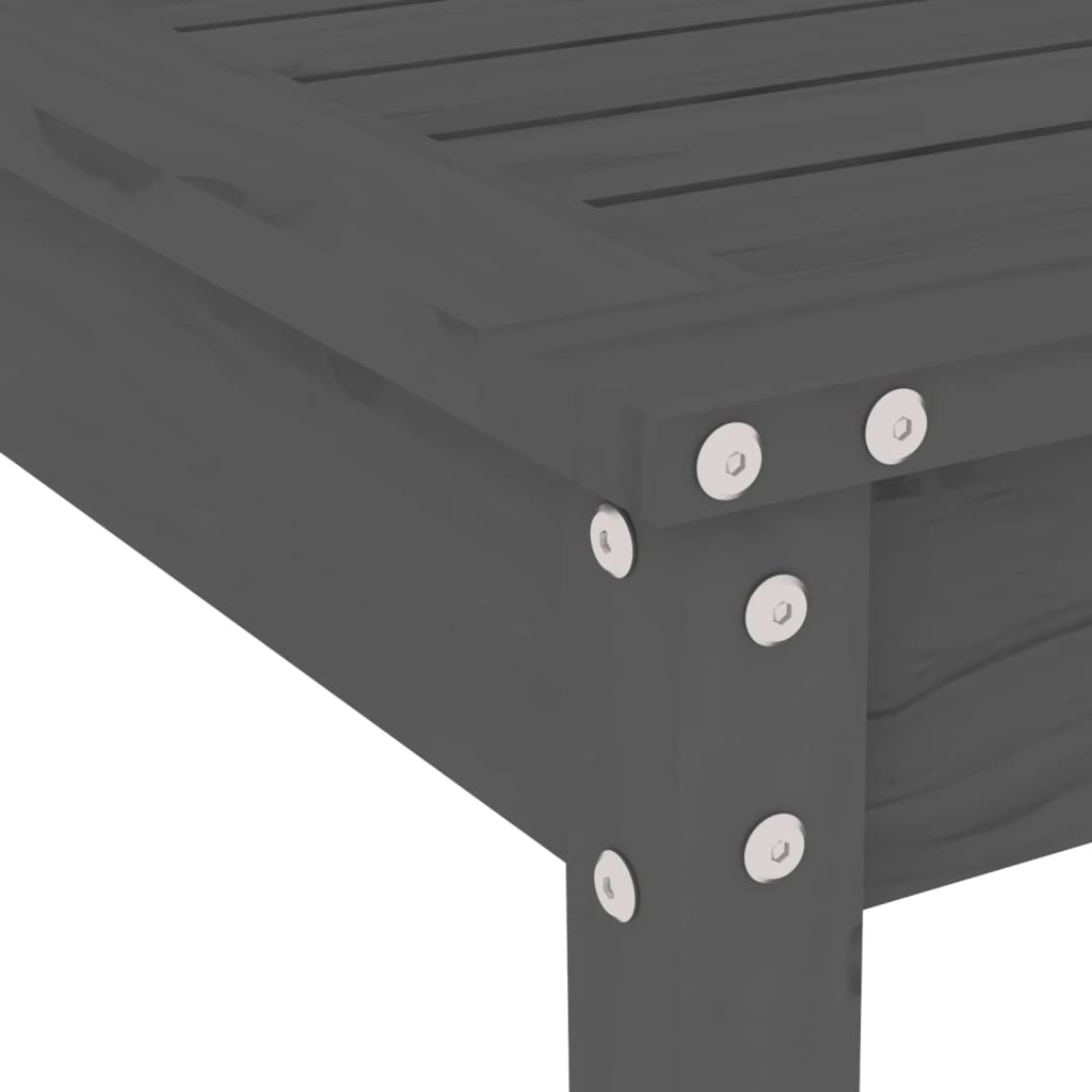 -Delige Tuinset Massief Grenenhout Grijs Grijs grenenhout
