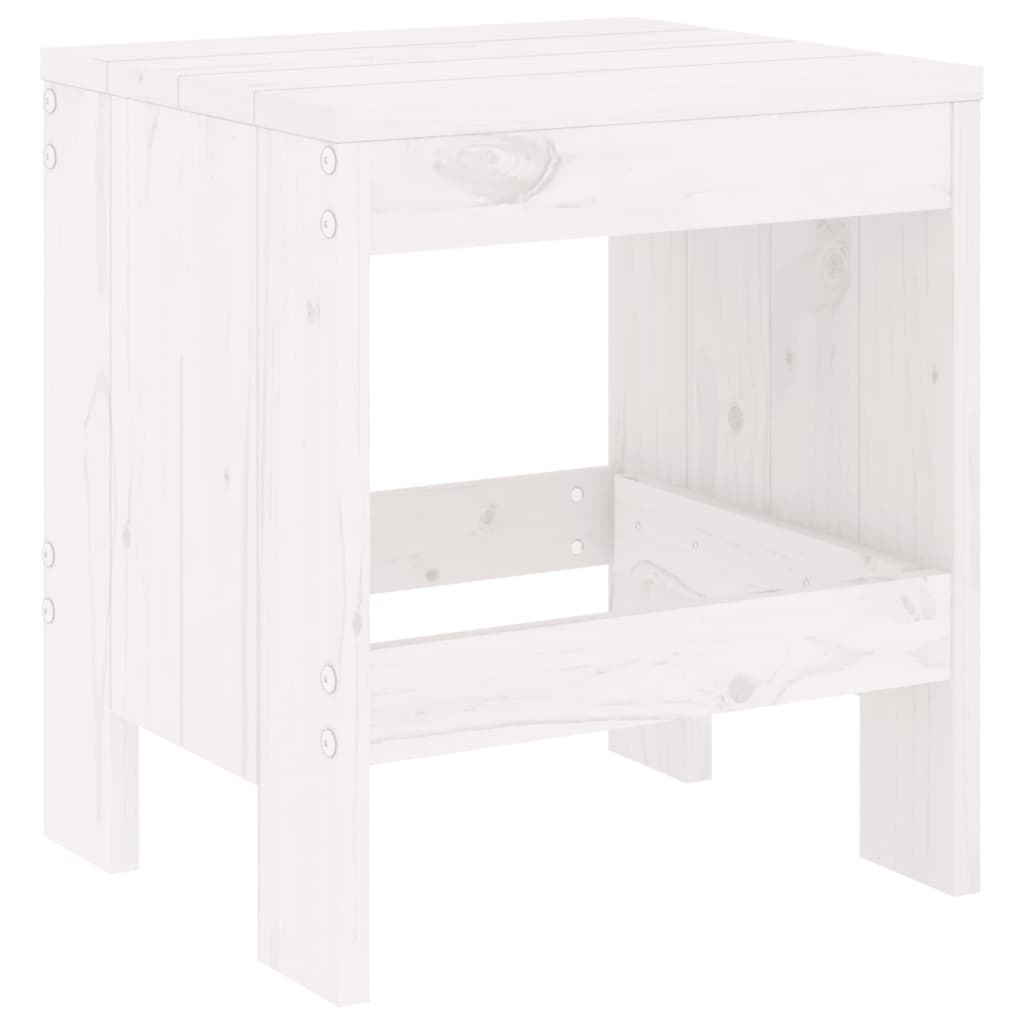 -Delige Tuinset Massief Grenenhout Wit Wit grenenhout