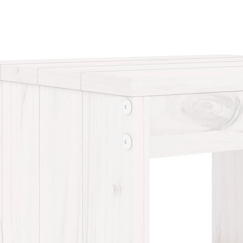 -Delige Tuinset Massief Grenenhout Wit Wit grenenhout