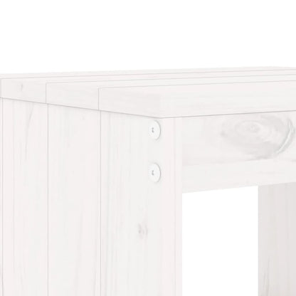 -Delige Tuinset Massief Grenenhout Wit Wit grenenhout