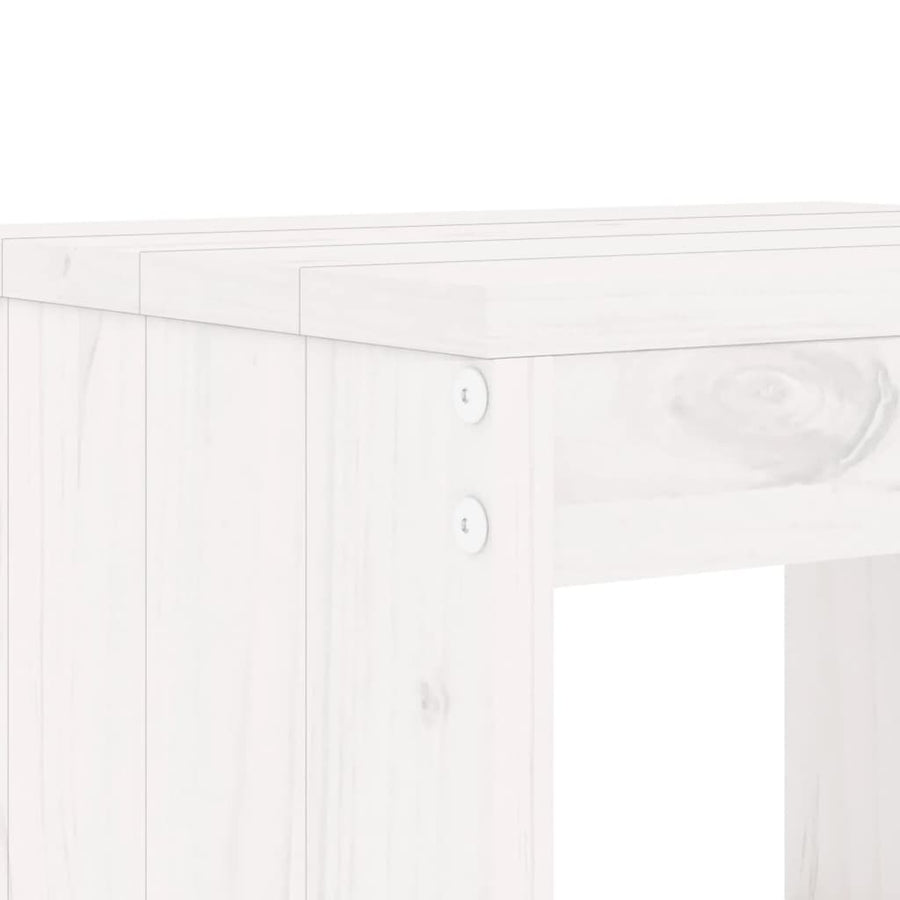 -Delige Tuinset Massief Grenenhout Wit Wit grenenhout