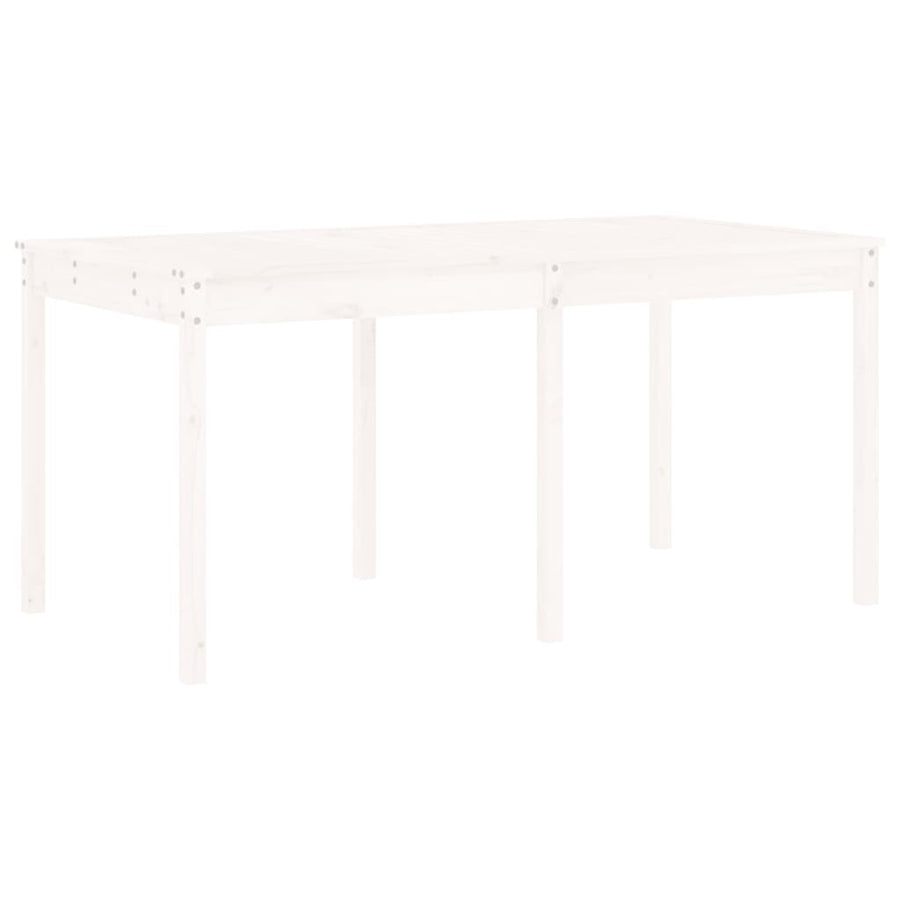-Delige Tuinset Massief Grenenhout Wit Wit grenenhout