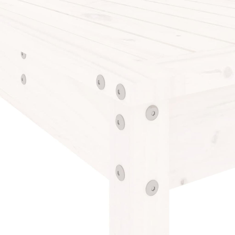 -Delige Tuinset Massief Grenenhout Wit Wit grenenhout