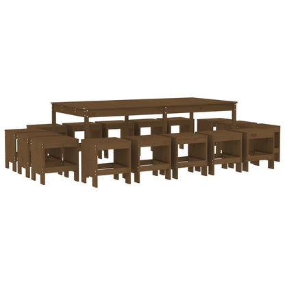 -Delige Tuinset Massief Grenenhout Honingbruin Honingbruin grenenhout